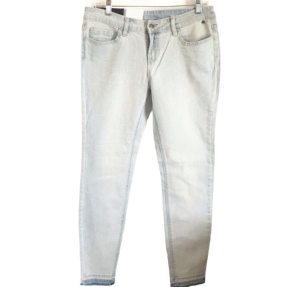 Element High Waist Skinny Cropped Jeans w/Raw Hem